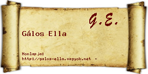 Gálos Ella névjegykártya